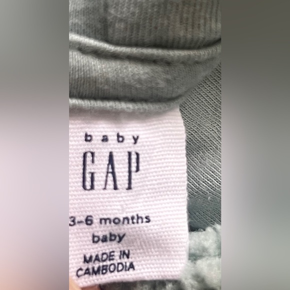 Baby Gap Sherpa Mint Green Comfy Pull Over Hoodie Size 3-6 months Pockets Warm - Picture 5 of 5
